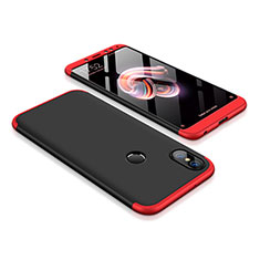 Funda Dura Plastico Rigida Carcasa Mate Frontal y Trasera 360 Grados para Xiaomi Redmi Note 5 AI Dual Camera Rojo y Negro