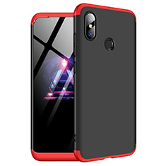 Funda Dura Plastico Rigida Carcasa Mate Frontal y Trasera 360 Grados para Xiaomi Redmi Note 6 Pro Rojo y Negro