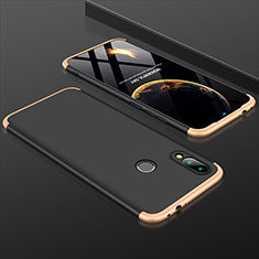 Funda Dura Plastico Rigida Carcasa Mate Frontal y Trasera 360 Grados para Xiaomi Redmi Note 7 Oro y Negro