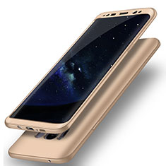 Funda Dura Plastico Rigida Carcasa Mate Frontal y Trasera 360 Grados Q02 para Samsung Galaxy S8 Plus Oro