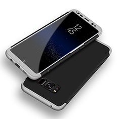 Funda Dura Plastico Rigida Carcasa Mate Frontal y Trasera 360 Grados Q03 para Samsung Galaxy S8 Plata