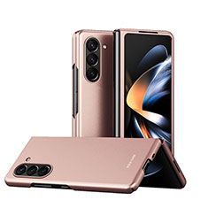 Funda Dura Plastico Rigida Carcasa Mate Frontal y Trasera 360 Grados Q03H para Samsung Galaxy Z Fold5 5G Oro Rosa