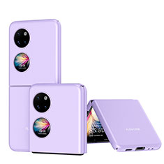 Funda Dura Plastico Rigida Carcasa Mate Frontal y Trasera 360 Grados QH1 para Huawei P60 Pocket Morado