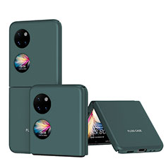 Funda Dura Plastico Rigida Carcasa Mate Frontal y Trasera 360 Grados QH1 para Huawei P60 Pocket Verde