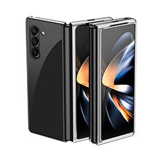 Funda Dura Plastico Rigida Carcasa Mate Frontal y Trasera 360 Grados QH2 para Samsung Galaxy Z Fold5 5G Plata