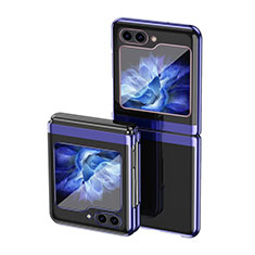 Funda Dura Plastico Rigida Carcasa Mate Frontal y Trasera 360 Grados QH3 para Samsung Galaxy Z Flip5 5G Azul