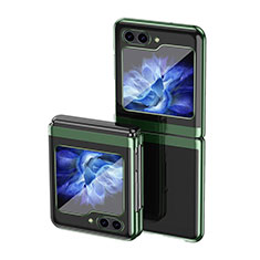 Funda Dura Plastico Rigida Carcasa Mate Frontal y Trasera 360 Grados QH3 para Samsung Galaxy Z Flip5 5G Verde