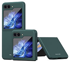 Funda Dura Plastico Rigida Carcasa Mate Frontal y Trasera 360 Grados QH4 para Samsung Galaxy Z Flip5 5G Verde