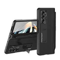 Funda Dura Plastico Rigida Carcasa Mate Frontal y Trasera 360 Grados QH4 para Samsung Galaxy Z Fold5 5G Negro