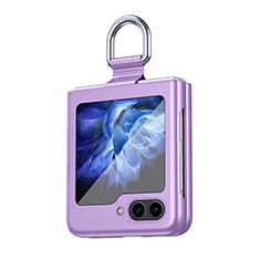 Funda Dura Plastico Rigida Carcasa Mate Frontal y Trasera 360 Grados QH5 para Samsung Galaxy Z Flip5 5G Morado