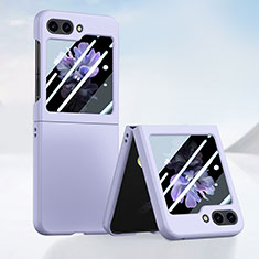 Funda Dura Plastico Rigida Carcasa Mate Frontal y Trasera 360 Grados SD1 para Samsung Galaxy Z Flip5 5G Morado