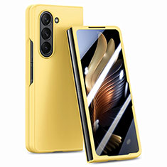 Funda Dura Plastico Rigida Carcasa Mate Frontal y Trasera 360 Grados SD1 para Samsung Galaxy Z Fold5 5G Amarillo