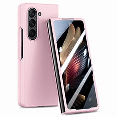 Funda Dura Plastico Rigida Carcasa Mate Frontal y Trasera 360 Grados SD1 para Samsung Galaxy Z Fold5 5G Oro Rosa