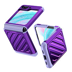 Funda Dura Plastico Rigida Carcasa Mate Frontal y Trasera 360 Grados Z01L para Samsung Galaxy Z Flip5 5G Morado