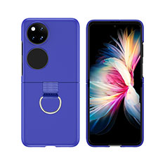 Funda Dura Plastico Rigida Carcasa Mate Frontal y Trasera 360 Grados Z02L para Huawei P50 Pocket Azul