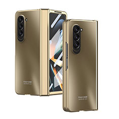 Funda Dura Plastico Rigida Carcasa Mate Frontal y Trasera 360 Grados Z04L para Samsung Galaxy Z Fold5 5G Oro