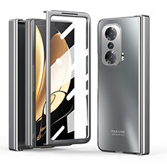 Funda Dura Plastico Rigida Carcasa Mate Frontal y Trasera 360 Grados ZL1 para Huawei Honor Magic V 5G Plata