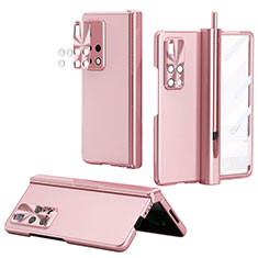 Funda Dura Plastico Rigida Carcasa Mate Frontal y Trasera 360 Grados ZL1 para Huawei Mate X2 Oro Rosa