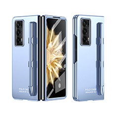 Funda Dura Plastico Rigida Carcasa Mate Frontal y Trasera 360 Grados ZL2 para Huawei Honor Magic V2 Ultimate 5G Azul