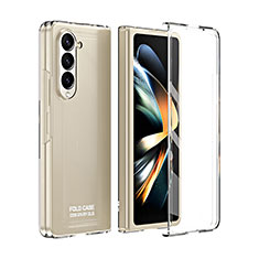 Funda Dura Plastico Rigida Carcasa Mate Frontal y Trasera 360 Grados ZL4 para Samsung Galaxy Z Fold5 5G Claro