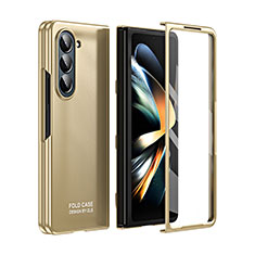 Funda Dura Plastico Rigida Carcasa Mate Frontal y Trasera 360 Grados ZL4 para Samsung Galaxy Z Fold5 5G Oro