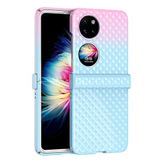 Funda Dura Plastico Rigida Carcasa Mate Frontal y Trasera 360 Grados ZL5 para Huawei P50 Pocket Azul