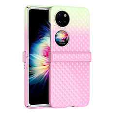 Funda Dura Plastico Rigida Carcasa Mate Frontal y Trasera 360 Grados ZL5 para Huawei P50 Pocket Rosa