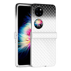 Funda Dura Plastico Rigida Carcasa Mate Frontal y Trasera 360 Grados ZL5 para Huawei P60 Pocket Blanco