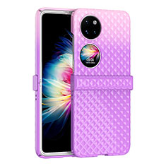 Funda Dura Plastico Rigida Carcasa Mate Frontal y Trasera 360 Grados ZL5 para Huawei P60 Pocket Morado