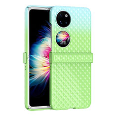 Funda Dura Plastico Rigida Carcasa Mate Frontal y Trasera 360 Grados ZL5 para Huawei P60 Pocket Verde