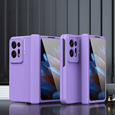 Funda Dura Plastico Rigida Carcasa Mate Frontal y Trasera 360 Grados ZL5 para Oppo Find N2 5G Morado