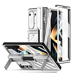 Funda Dura Plastico Rigida Carcasa Mate Frontal y Trasera 360 Grados ZL5 para Samsung Galaxy Z Fold5 5G Plata