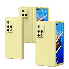 Funda Dura Plastico Rigida Carcasa Mate Frontal y Trasera 360 Grados ZL6 para Huawei Mate X2 Amarillo