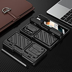 Funda Dura Plastico Rigida Carcasa Mate Frontal y Trasera 360 Grados ZL6 para Samsung Galaxy Z Fold5 5G Negro