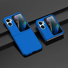 Funda Dura Plastico Rigida Carcasa Mate Frontal y Trasera 360 Grados ZL8 para Oppo Find N2 Flip 5G Azul