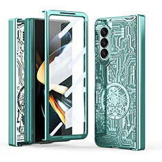 Funda Dura Plastico Rigida Carcasa Mate Frontal y Trasera 360 Grados ZL8 para Samsung Galaxy Z Fold5 5G Verde