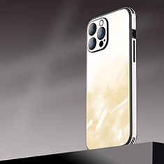 Funda Dura Plastico Rigida Carcasa Mate Gradiente AT1 para Apple iPhone 14 Pro Oro