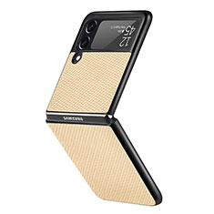 Funda Dura Plastico Rigida Carcasa Mate H05 para Samsung Galaxy Z Flip3 5G Oro