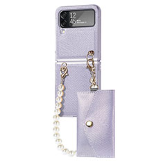 Funda Dura Plastico Rigida Carcasa Mate H06 para Samsung Galaxy Z Flip4 5G Purpura Claro