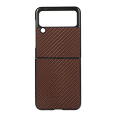 Funda Dura Plastico Rigida Carcasa Mate H08 para Samsung Galaxy Z Flip3 5G Marron