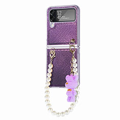 Funda Dura Plastico Rigida Carcasa Mate L03 para Samsung Galaxy Z Flip4 5G Morado