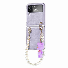 Funda Dura Plastico Rigida Carcasa Mate L03 para Samsung Galaxy Z Flip4 5G Purpura Claro