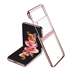 Funda Dura Plastico Rigida Carcasa Mate P02 para Samsung Galaxy Z Flip3 5G Oro Rosa