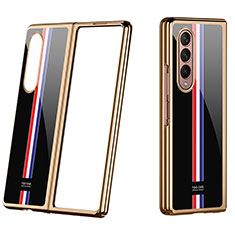 Funda Dura Plastico Rigida Carcasa Mate P07 para Samsung Galaxy Z Fold3 5G Oro y Negro