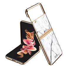 Funda Dura Plastico Rigida Carcasa Mate para Samsung Galaxy Z Flip3 5G Oro