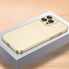 Funda Dura Plastico Rigida Carcasa Mate QC1 para Apple iPhone 15 Pro Oro
