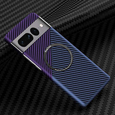 Funda Dura Plastico Rigida Carcasa Mate Twill con Mag-Safe Magnetic para Google Pixel 7 Pro 5G Morado