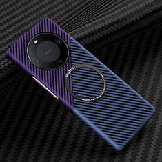 Funda Dura Plastico Rigida Carcasa Mate Twill con Mag-Safe Magnetic para Huawei Mate 60 Morado y Negro