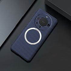 Funda Dura Plastico Rigida Carcasa Mate Twill con Mag-Safe Magnetic T01 para Huawei Mate 60 Pro Azul