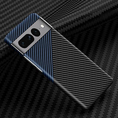 Funda Dura Plastico Rigida Carcasa Mate Twill para Google Pixel 7 Pro 5G Azul y Negro